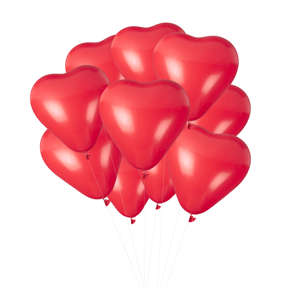 11" Heart Balloon Bundle - Red, Shopsweetluluss