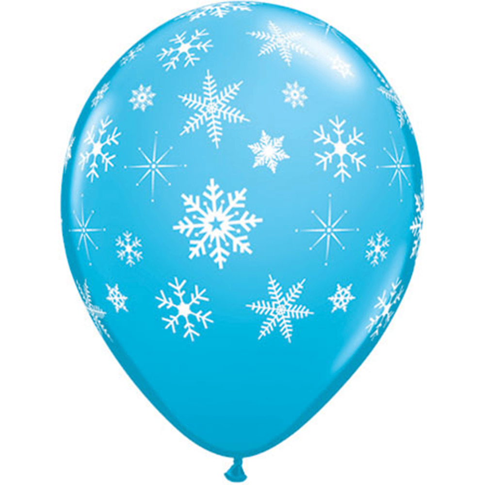 11" Latex Blue Snowflake Balloon, Shopsweetluluss