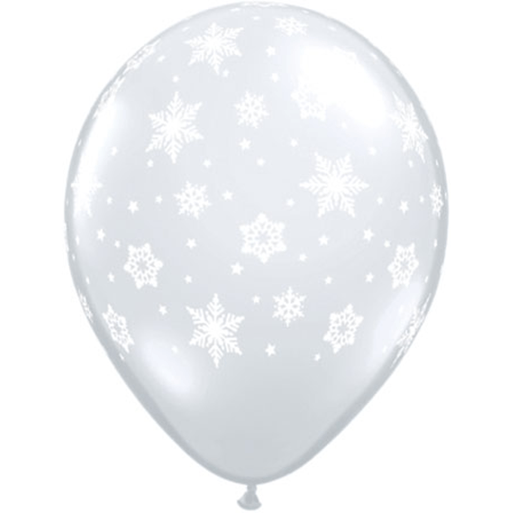 11" Latex Clear Snowflake Balloon, Shopsweetluluss