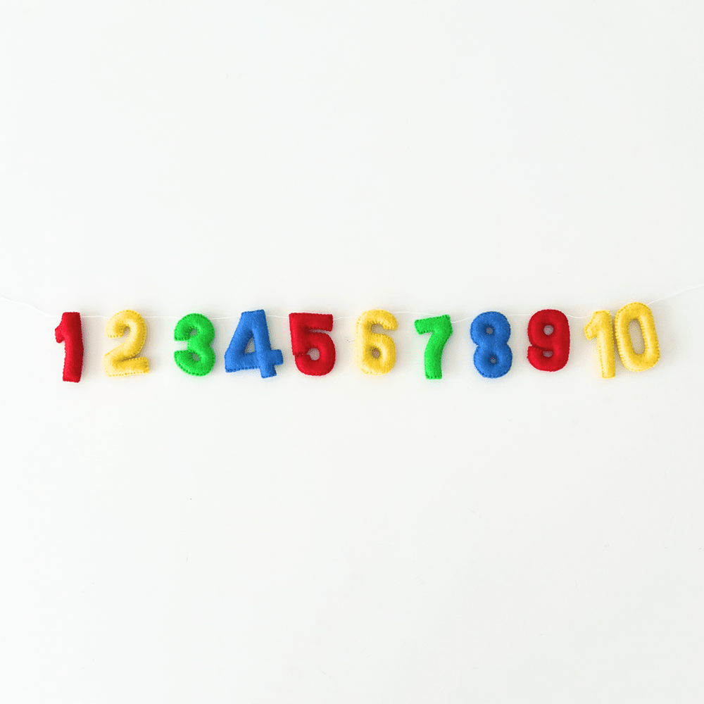 123 Wool Felt Garland, Shopsweetluluss