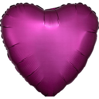 18" Satin Luxe Pomegranate Magenta Heart Balloon, Shopsweetluluss