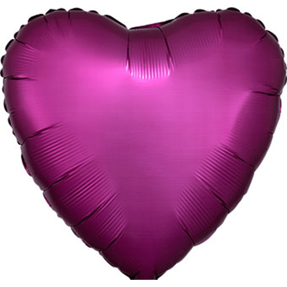 18" Satin Luxe Pomegranate Magenta Heart Balloon, Shopsweetluluss