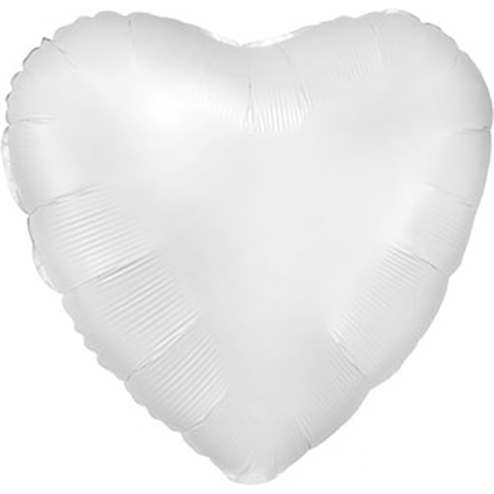 18" Satin Luxe White Heart Balloon, Shopsweetluluss