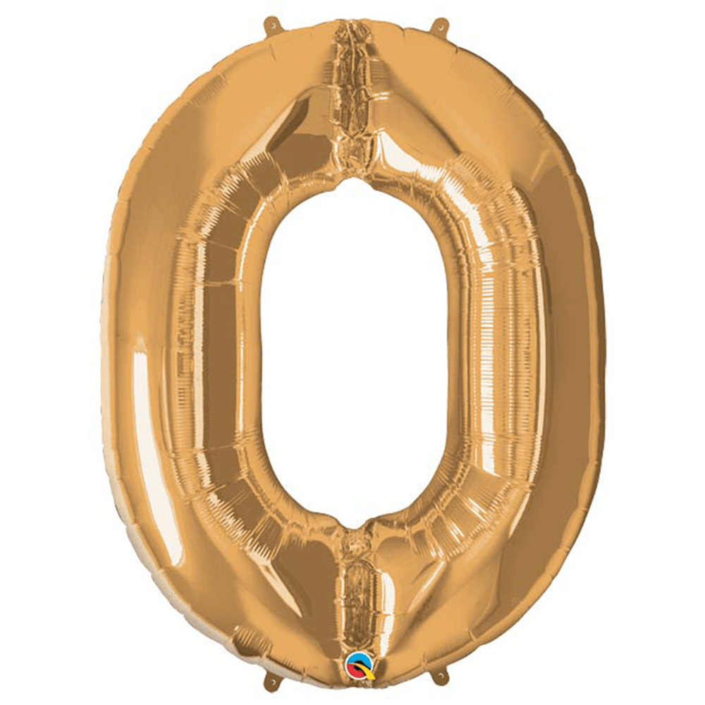 34" Number Balloons, Gold - 10 Options