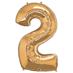34" Number Balloons, Gold - 10 Options