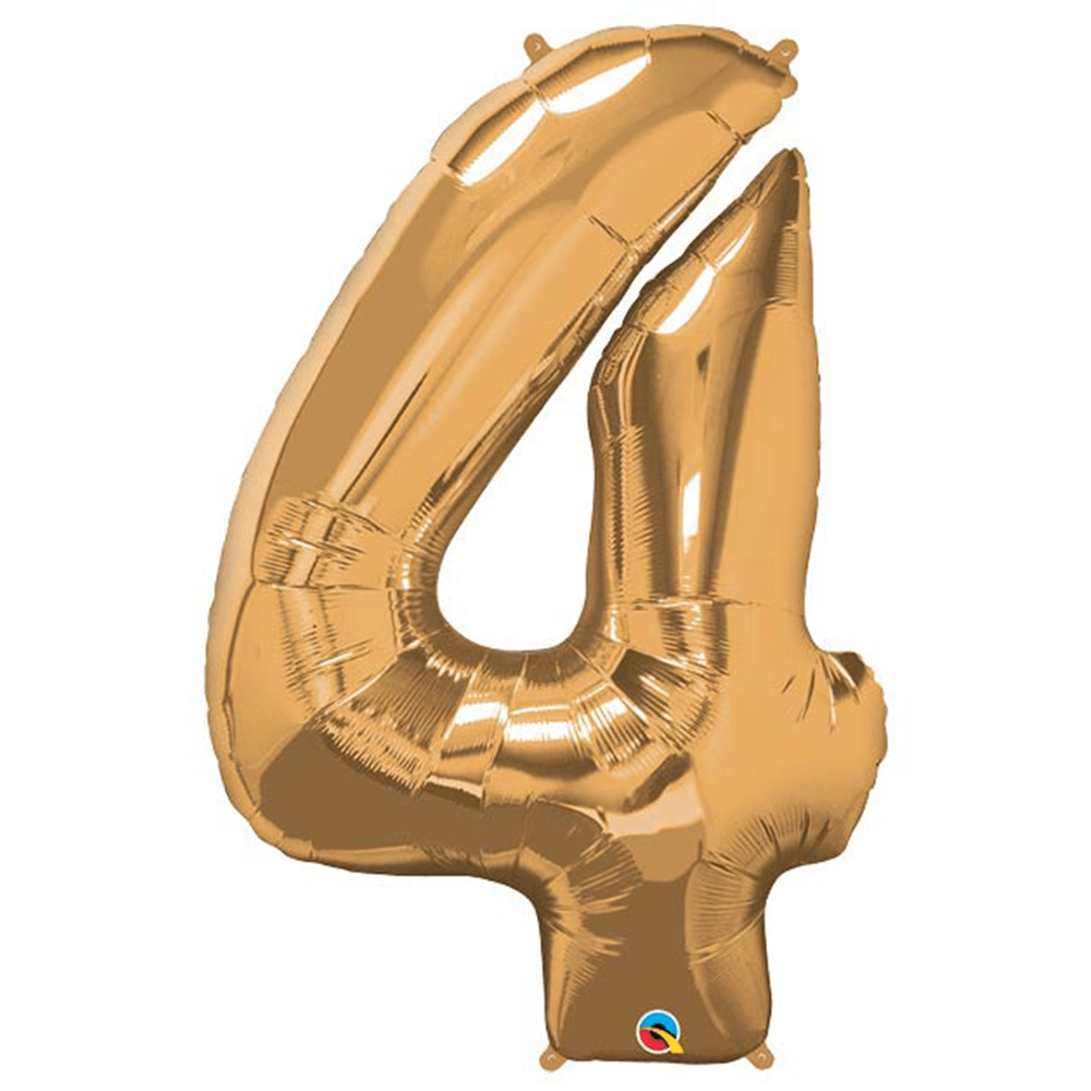 34" Number Balloons, Gold - 10 Options