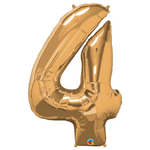 34" Number Balloons, Gold - 10 Options