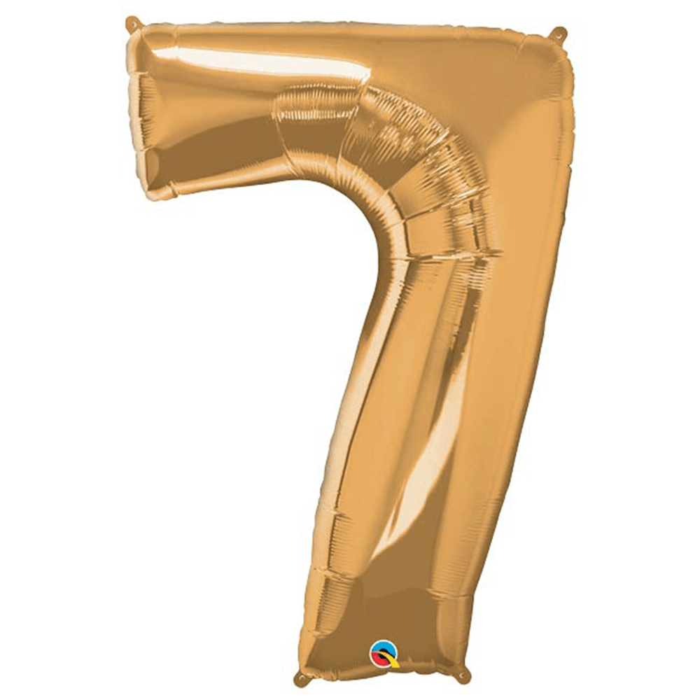 34" Number Balloons, Gold - 10 Options