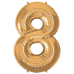 34" Number Balloons, Gold - 10 Options
