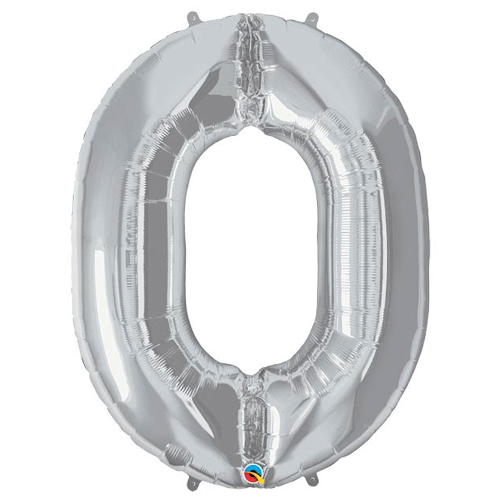 34" Number Balloons - Silver, Shopsweetluluss