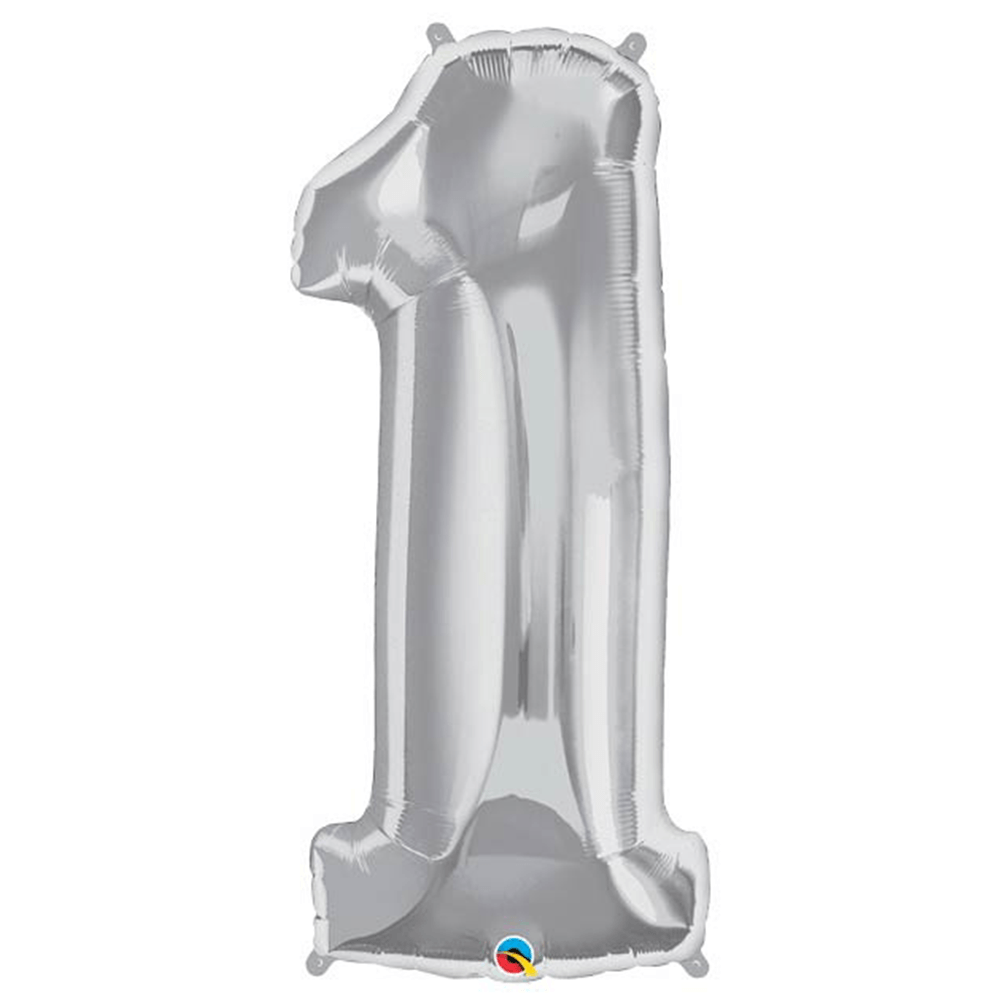 34" Number Balloons - Silver, Shopsweetluluss