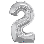 34" Number Balloons - Silver, Shopsweetluluss