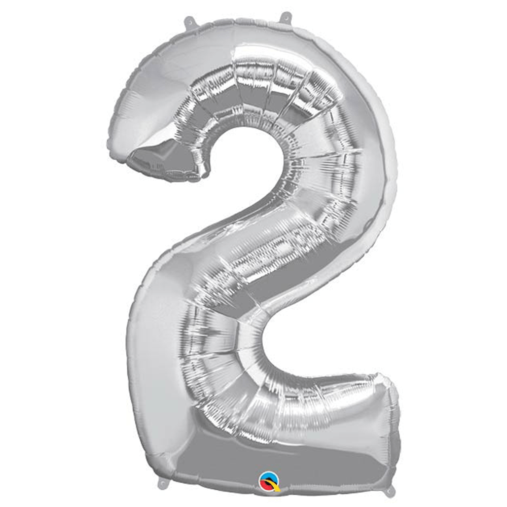 34" Number Balloons - Silver, Shopsweetluluss