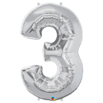 34" Number Balloons - Silver, Shopsweetluluss