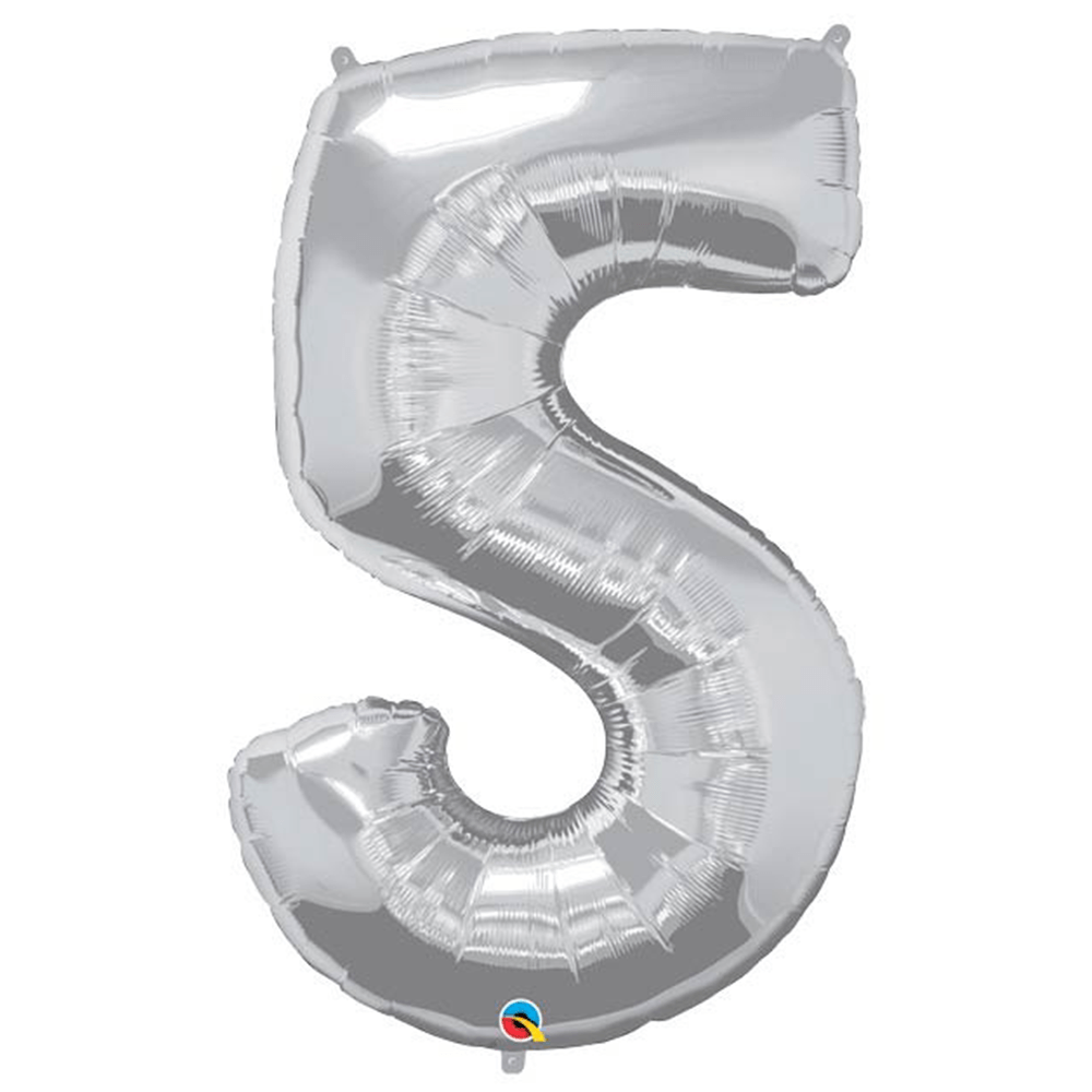 34" Number Balloons - Silver, Shopsweetluluss