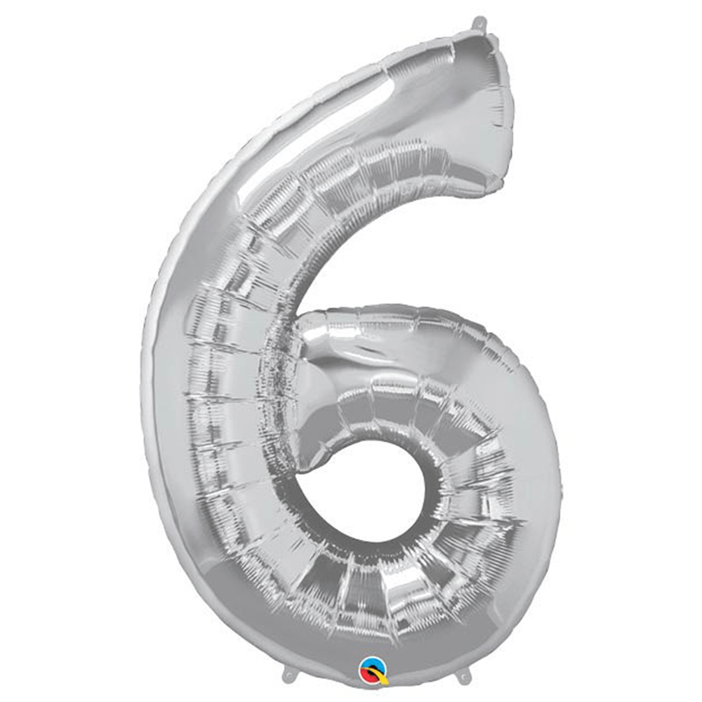 34" Number Balloons - Silver, Shopsweetluluss