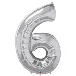 34" Number Balloons - Silver, Shopsweetluluss