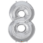 34" Number Balloons - Silver, Shopsweetluluss