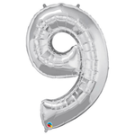 34" Number Balloons - Silver, Shopsweetluluss