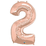34" Number Balloons, Rose Gold - 10 Options, Shopsweetluluss