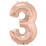 34" Number Balloons, Rose Gold - 10 Options, Shopsweetluluss