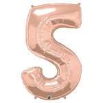 34" Number Balloons, Rose Gold - 10 Options, Shopsweetluluss