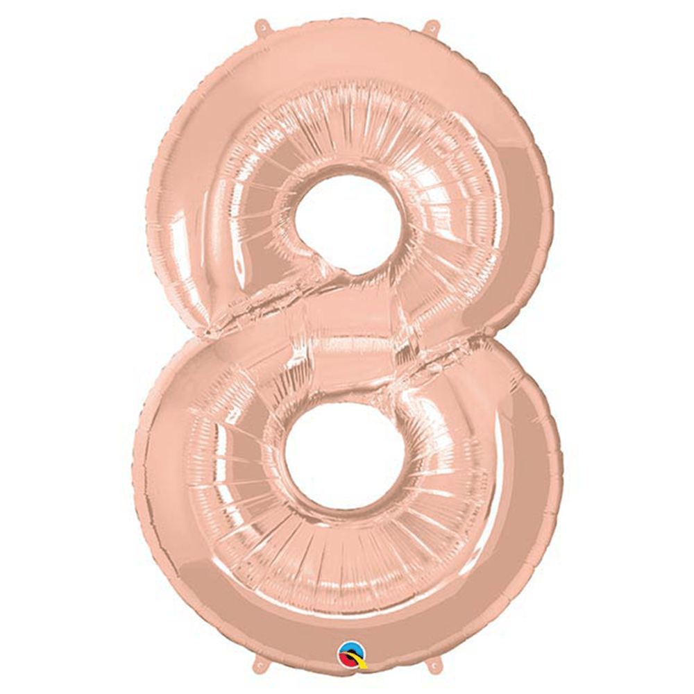 34" Number Balloons, Rose Gold - 10 Options, Shopsweetluluss