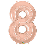 34" Number Balloons, Rose Gold - 10 Options, Shopsweetluluss