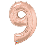 34" Number Balloons, Rose Gold - 10 Options, Shopsweetluluss