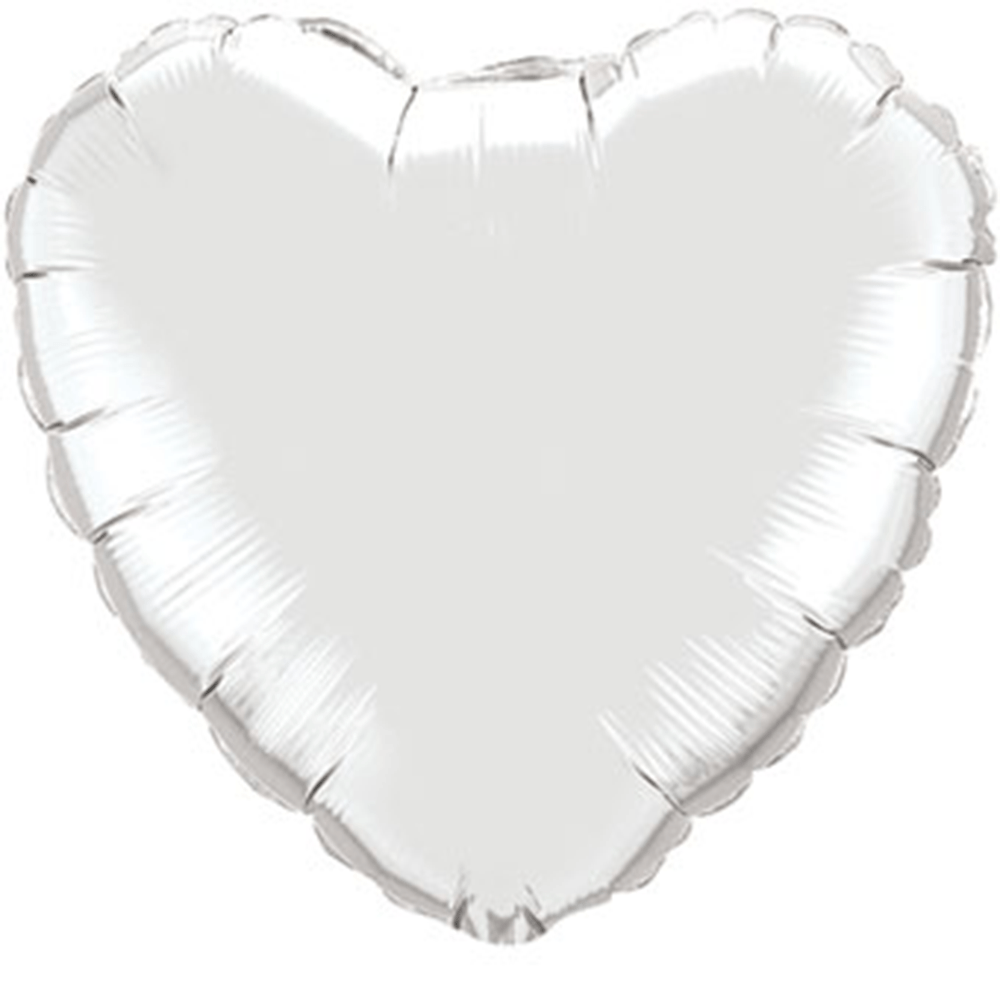 36" Silver Foil Heart Balloon, Shopsweetluluss