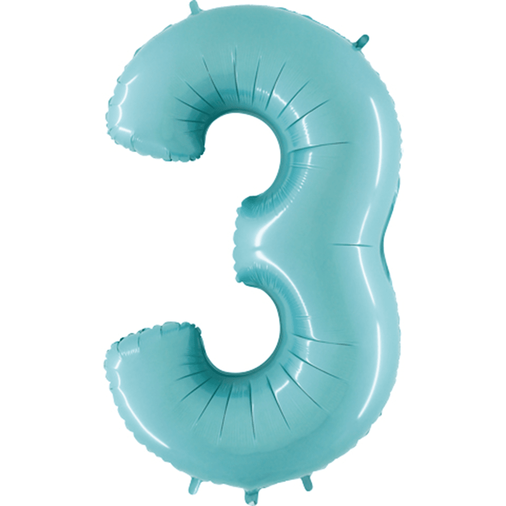 40" Number Balloons, Baby Blue - 10 Options, Shopsweetluluss