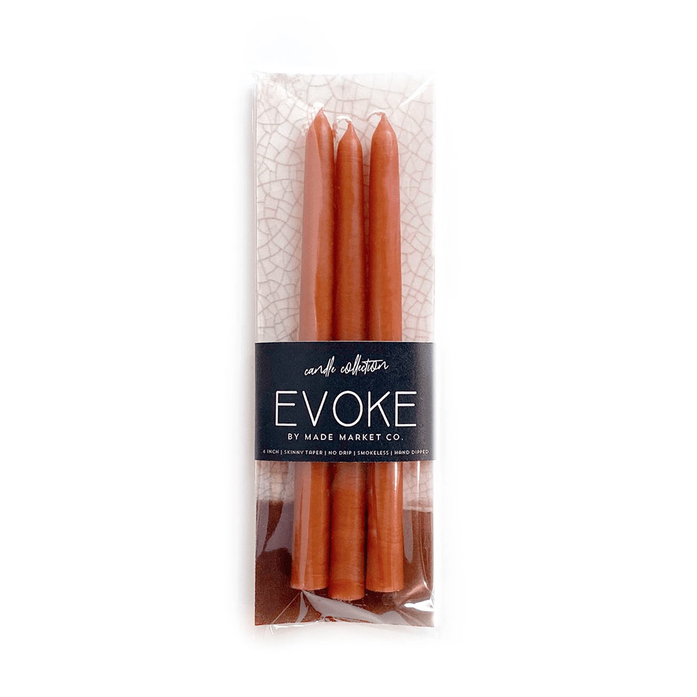 6" Skinny Tapered Candles - Clay, Shopsweetluluss