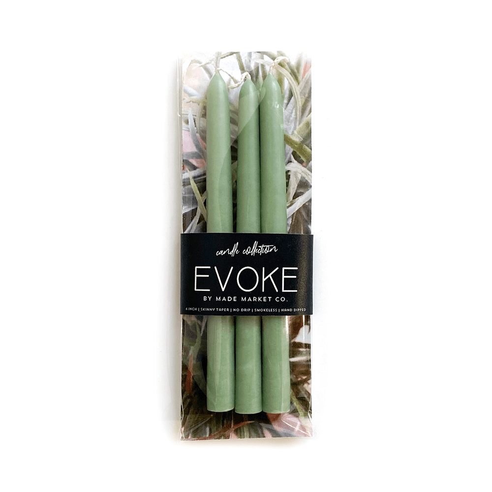 6" Skinny Tapered Candles - Succulent, Shopsweetluluss