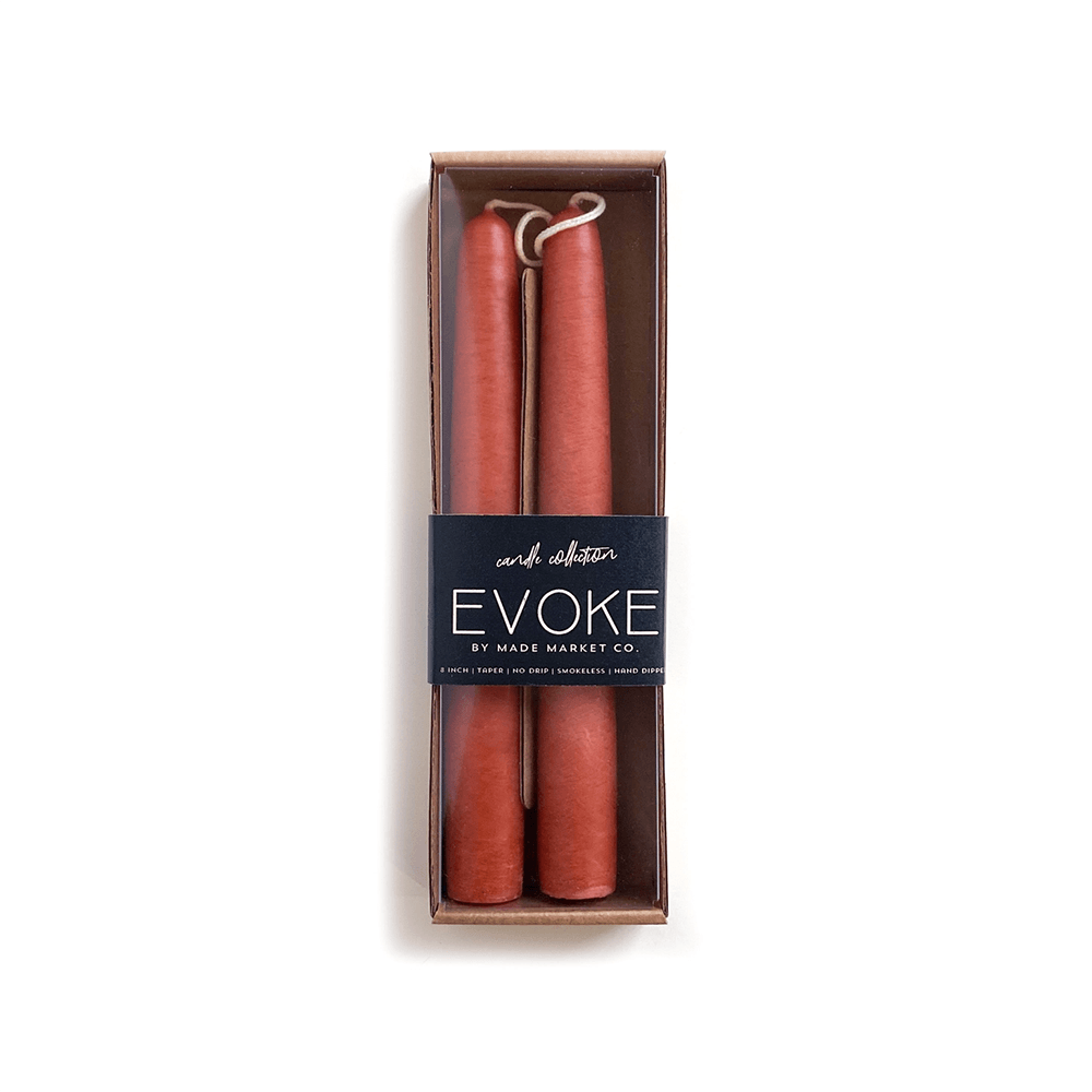 8" Tapered Candles - Clay, Shopsweetluluss