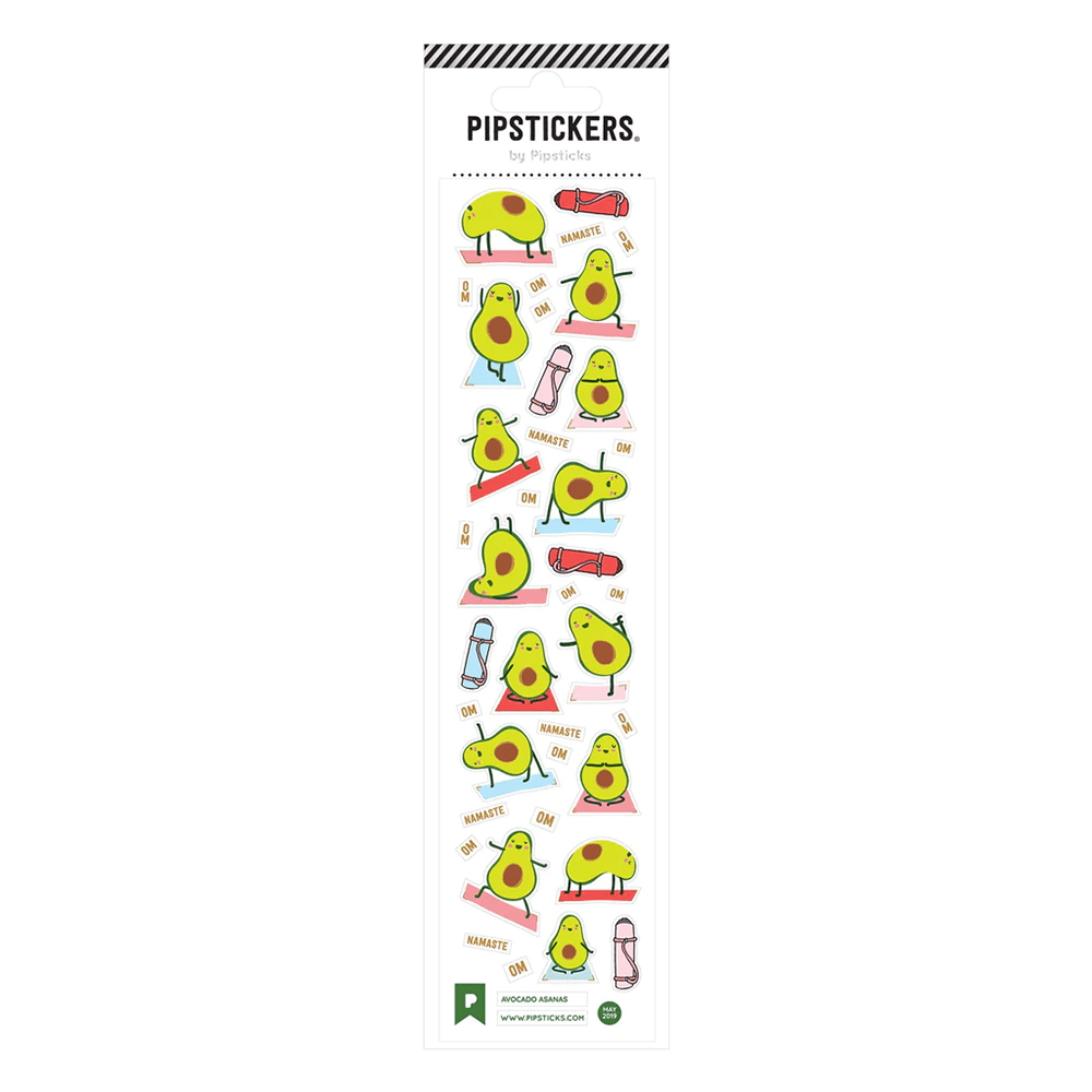 Avocado Asanas Stickers, Shopsweetluluss