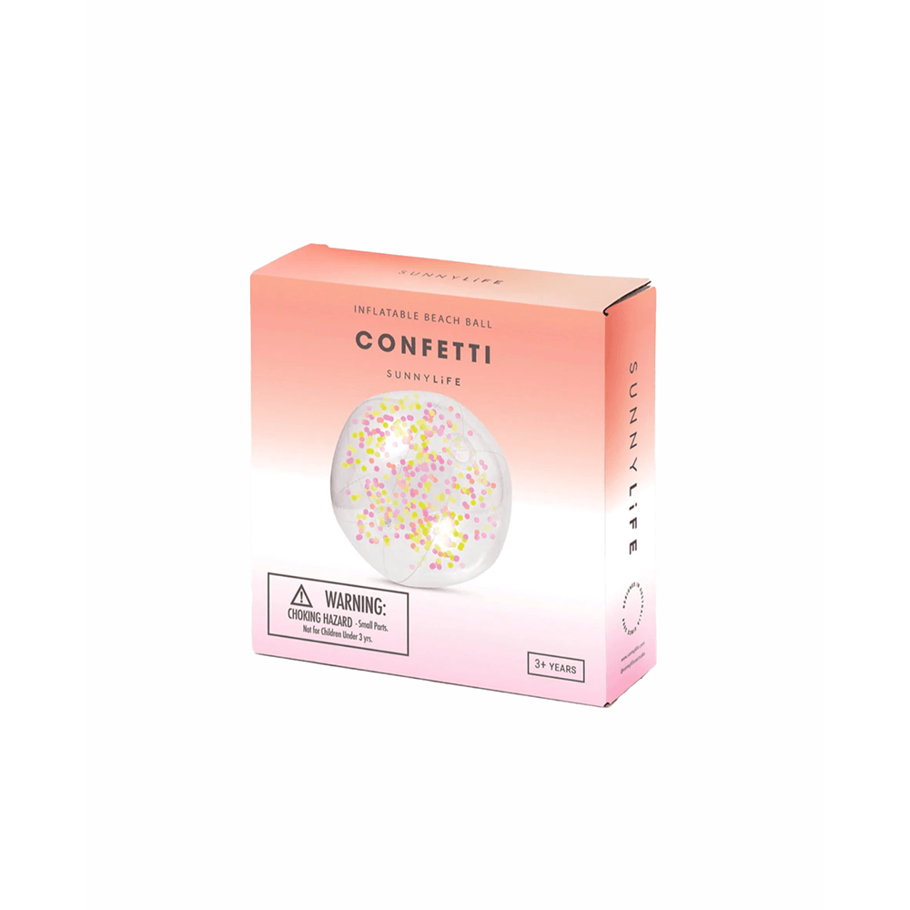 Inflatable Beach Ball - Pink & Yellow Confetti, Shopsweetluluss