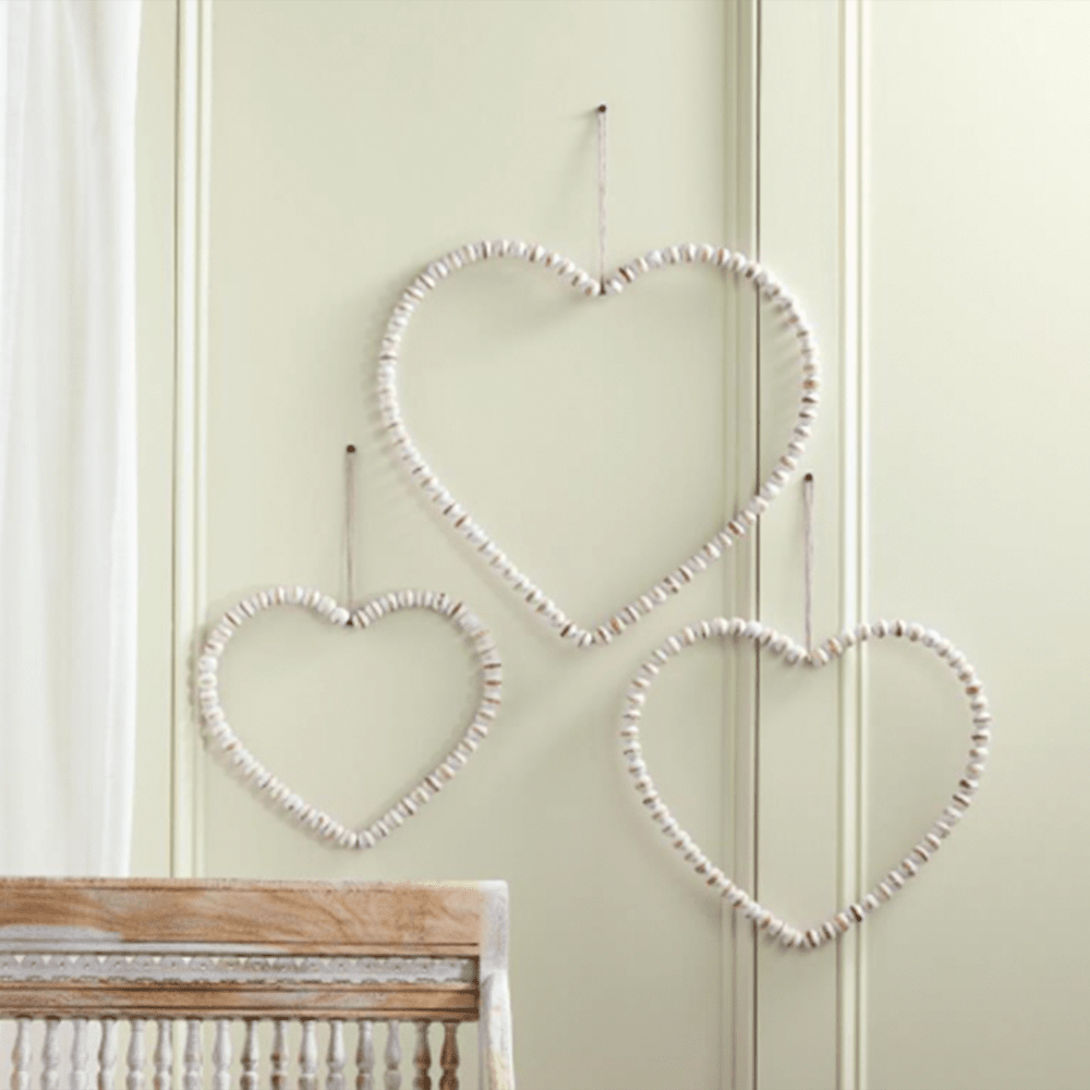 Beaded Heart Hangers - Set of 3, Shopsweetluluss