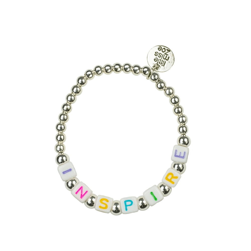 Beaded Word Bracelet, Silver - 6 Style Options, Shopsweetluluss