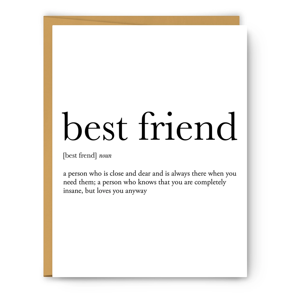 Best Friend Definition Card, Shopsweetluluss