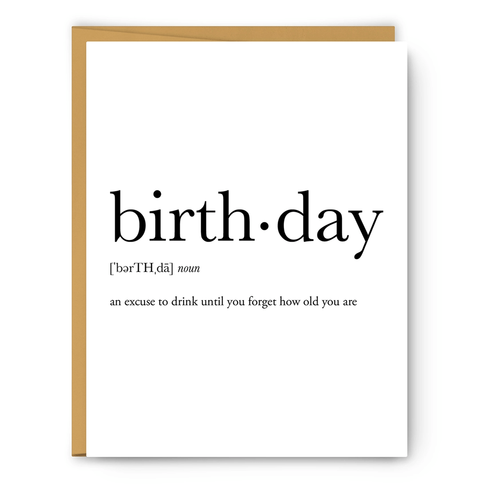 Birthday Definition Card, Shopsweetluluss