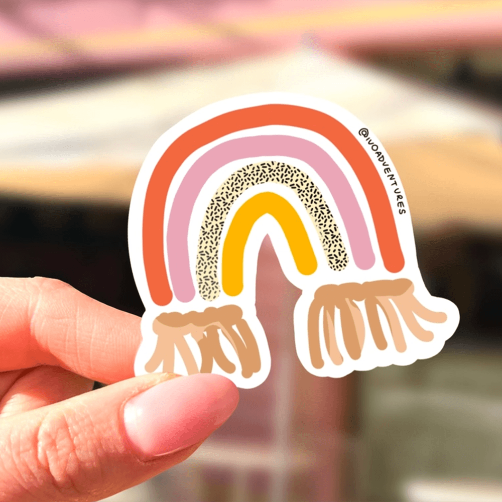 Boho Rainbow Sticker, Shopsweetluluss