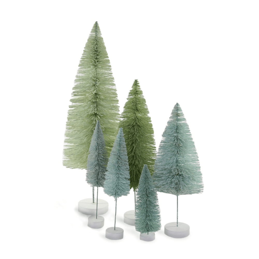Bottle Brush Trees - Winter Green Hues, Shopsweetluluss