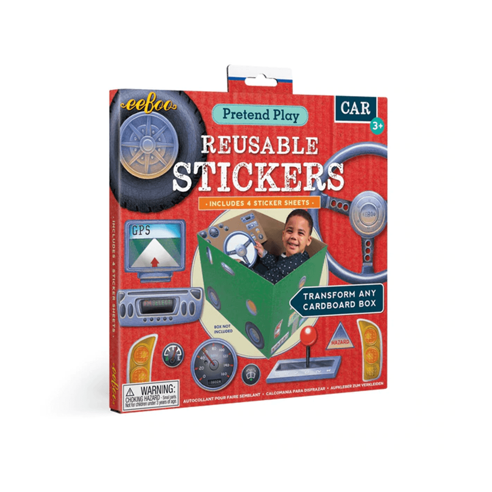 Car Pretend Play Reusable Sticker Set, Shopsweetluluss