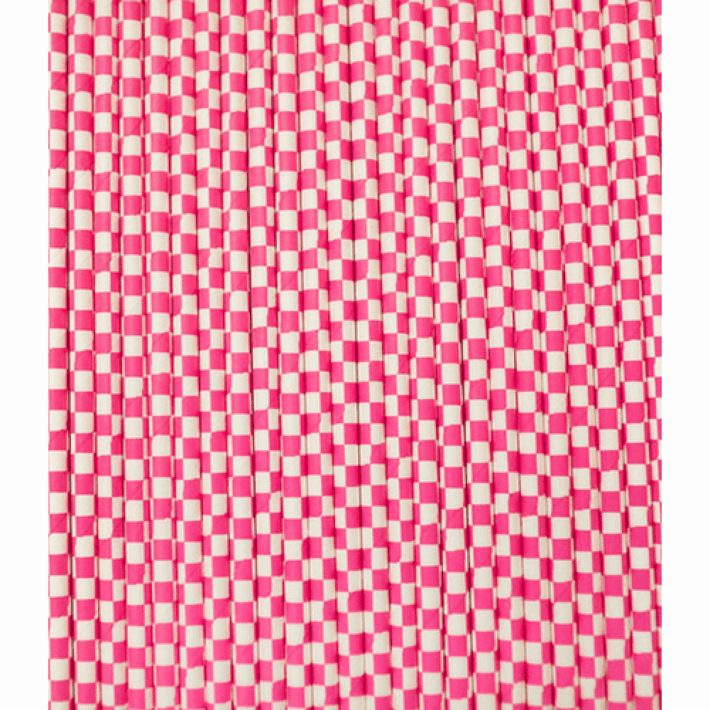 Checkered Straws, 10 Color Options, Shopsweetluluss