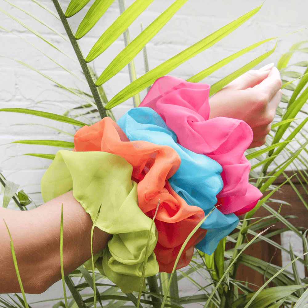 Chiffon Oversized Scrunchie - Grotto Blue, Shopsweetluluss