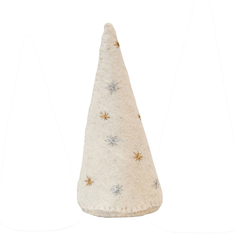 Cone Tree w/ Embroidered Stars - Silver & Gold, Shopsweetluluss