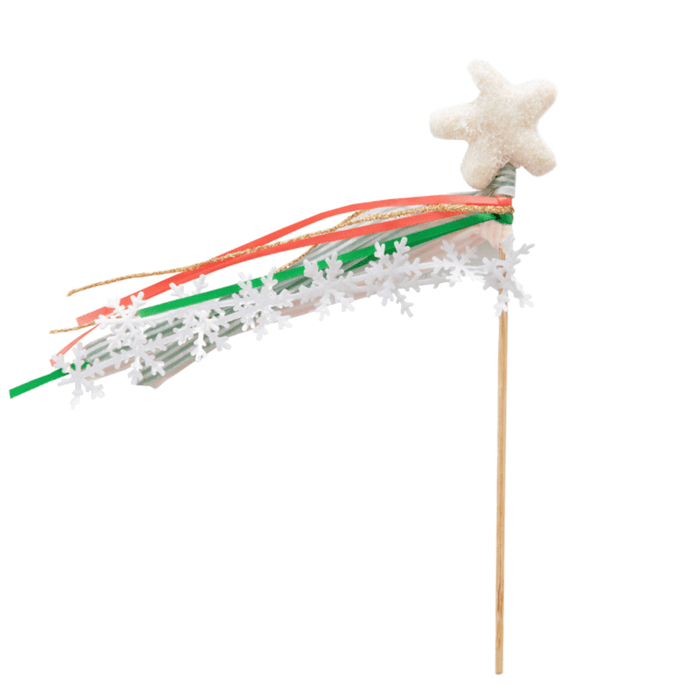 Glitter Star Wand - White
