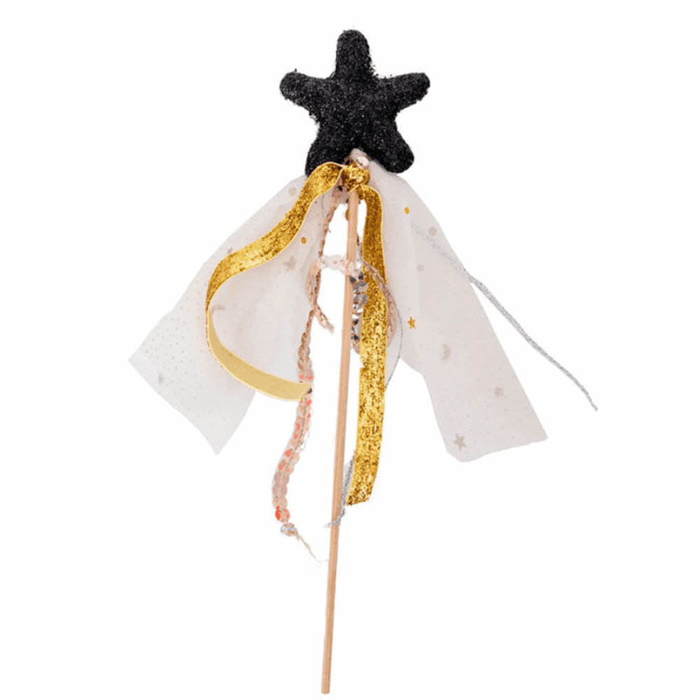 Glitter Star Wand - Black