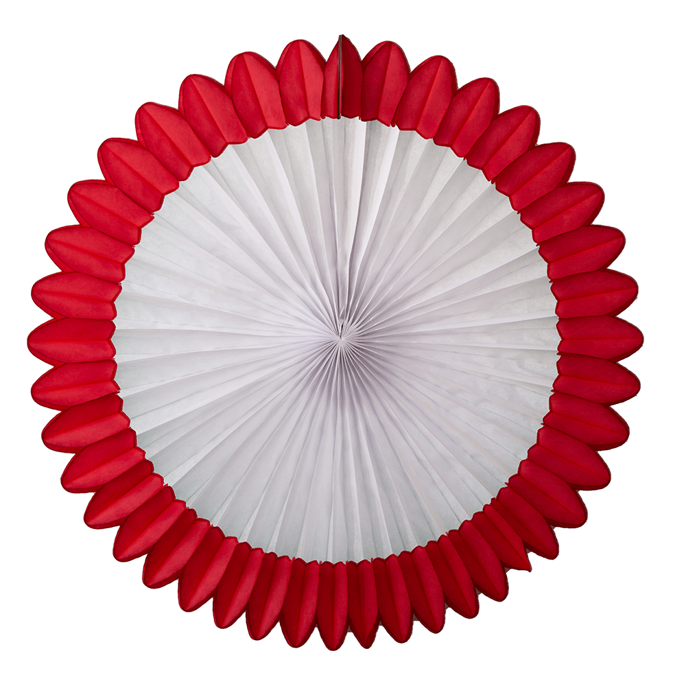 Deluxe Party Fan, 27" - Red & White, Shopsweetluluss