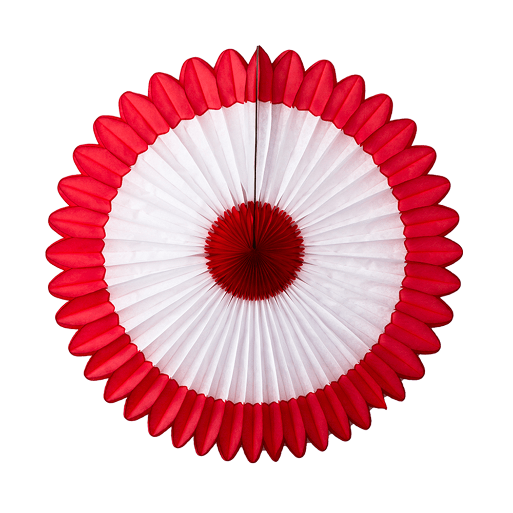 Deluxe Party Fan, 27" - Red, White, & Red, Shopsweetluluss